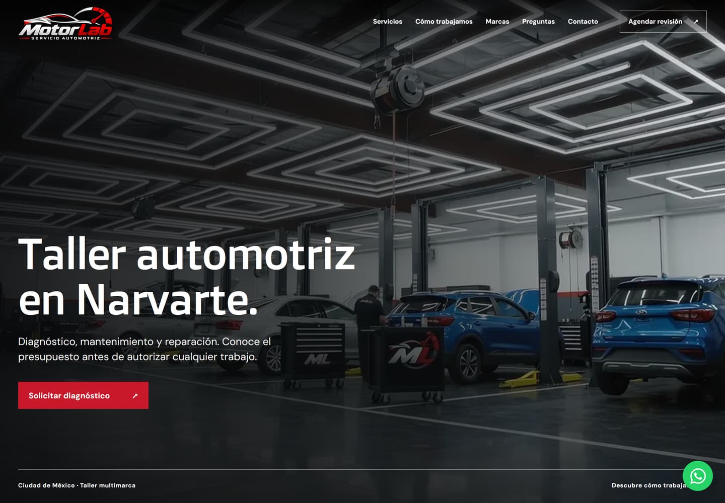 MotorLab, Servicio automotriz: demo real publicada