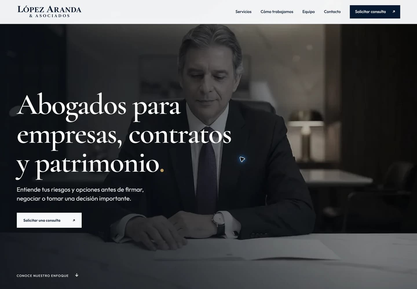 López Aranda & Asociados, Despacho jurídico: demo real publicada